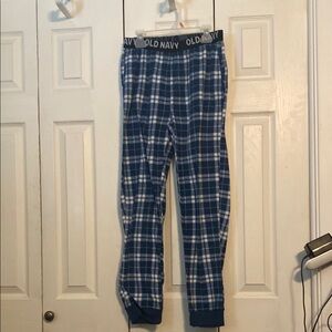 Old Navy Blue Plaid Kids Pajama Bottoms
